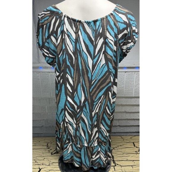 Apt 9 Women's Plus Blue Swirl Stripe Pattern Ruffle Tank Top Shirt Size PM - Picture 3 of 12